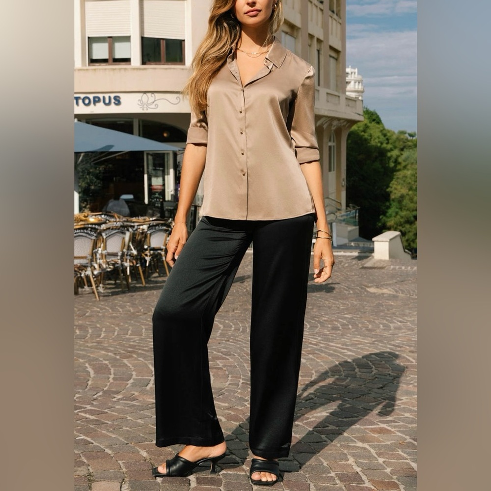 RACHEL Rachel Roy Black Wide Leg Pants